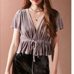 Urban outfitters grey velvet top